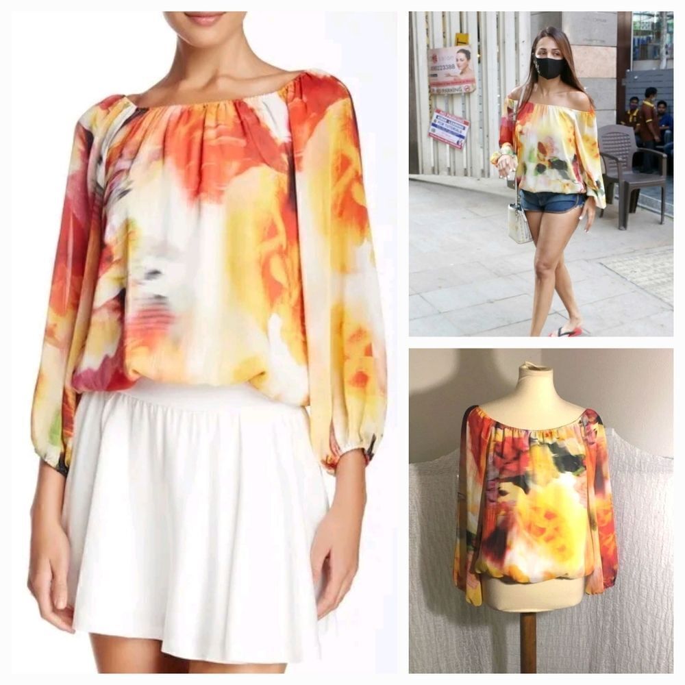 Alice & Olivia Alto Peasant Floral Top Size Small